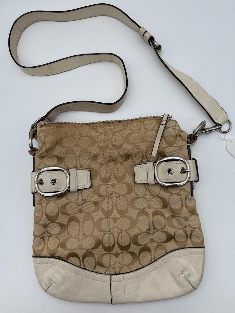 COACH SIG CANVAS CROSSBODY WHITE